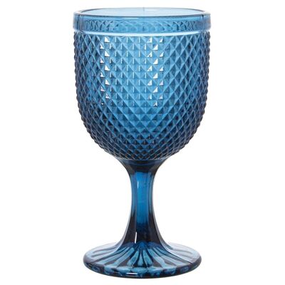BLUE CRYSTAL CUP 300ML DECO.DIAMOND _°9X16.5CM, DISHWASHER SUITABLE LL15014