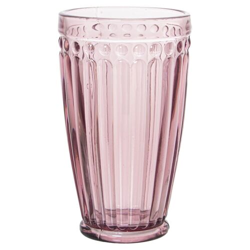 VASO ALTO CRISTAL ROSA 400ML °8,5X15CM, APTO LAVAVAJILLAS LL15021