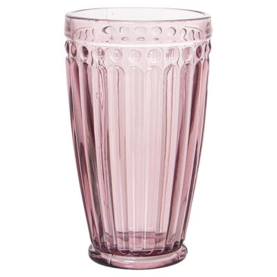 HIGH PINK GLASS GLASS 400ML °8.5X15CM, DISHWASHER SUITABLE LL15021