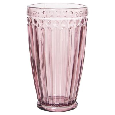 HIGH PINK GLASS GLASS 400ML °8.5X15CM, DISHWASHER SUITABLE LL15021