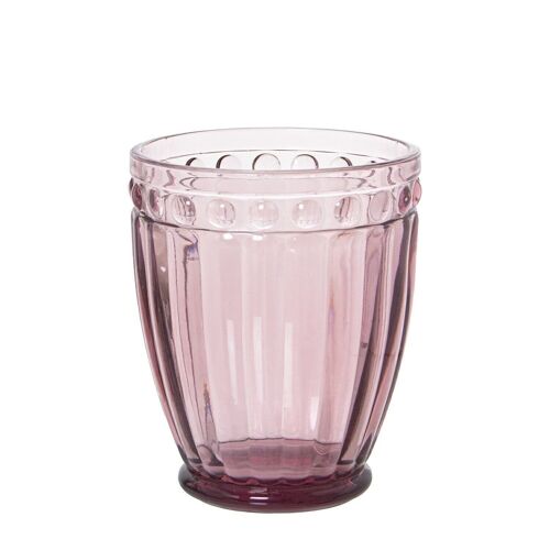 VASO BAJO CRISTAL ROSA 300ML °8,5X10,5CM, APTO LAVAVAJILLA LL15022