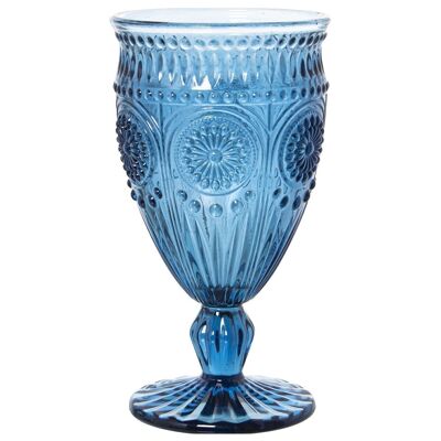 BLUE GLASS CUP 300ML _°9X16.5CM, DISHWASHER SUITABLE LL15030