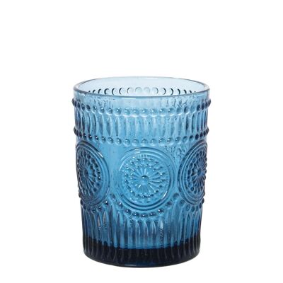BLUE LOW GLASS GLASS 300ML _°8X10CM, DISHWASHER SUITABLE LL15043