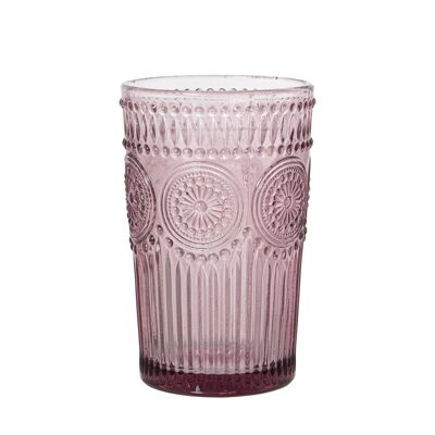 HIGH PINK GLASS GLASS 400ML _°8X13CM, DISHWASHER SUITABLE LL15051