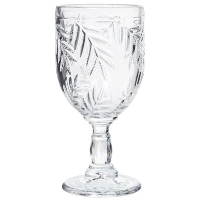 TRANSPARENT CRYSTAL CUP 270ML DECO. SHEETS _°8X17CM, DISHWASHER SUITABLE LL15054