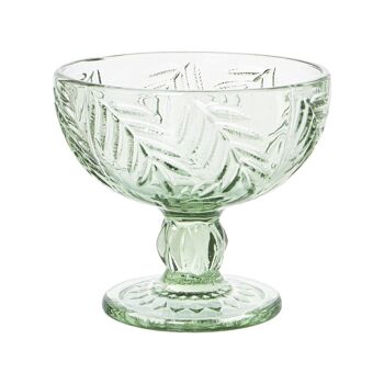 COUPE À GLACE EN CRISTAL VERT DÉCO. DRAPS _°12X11CM, ADAPTÉ AU LAVE-VAISSELLE LL15060