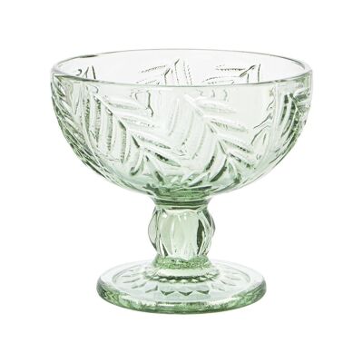 DECO GREEN CRYSTAL ICE CREAM CUP. SHEETS _°12X11CM, DISHWASHER SUITABLE LL15060
