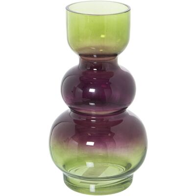 VASE VERRE ROUGE/VERT °9X25CM LL19515