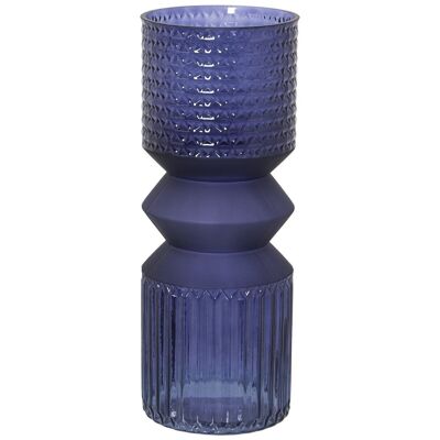 VASE AUS BLAUEM GLAS °12X30CM LL19534