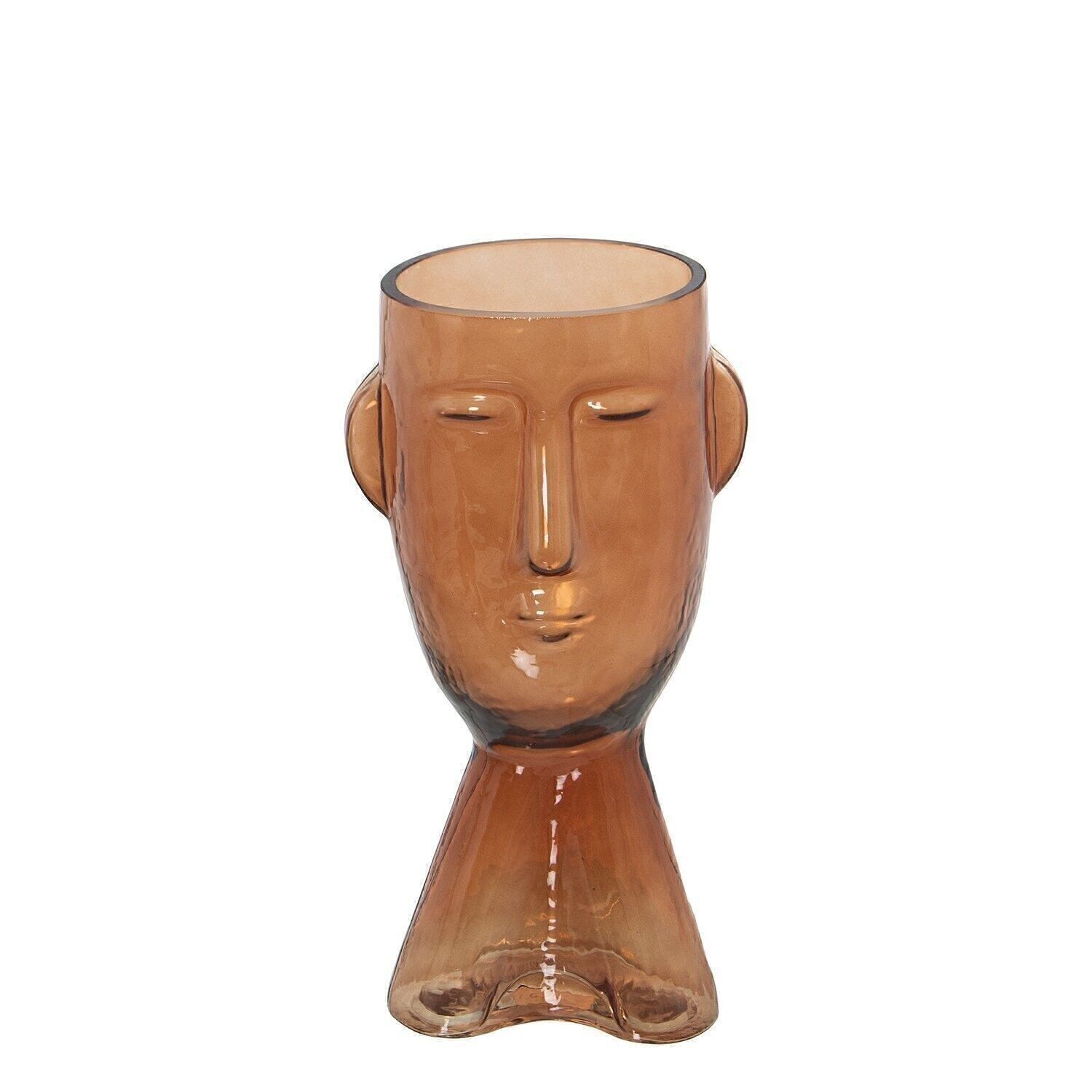 ORANGE GESICHT GLASVASE 12X10X24CM LL19618