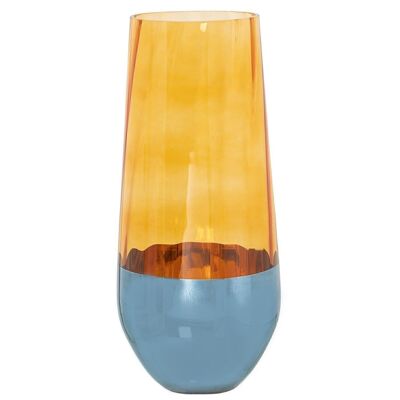 ORANGE/BLUE GLASS VASE °14X32CM, MOUTH: °10.5CM LL19621