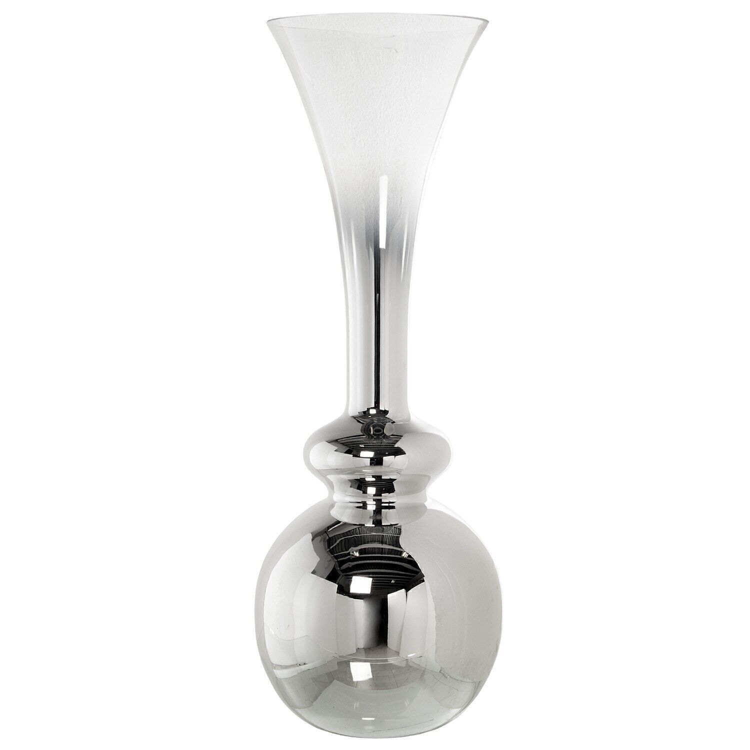 GLASVASE 72,5CM TRANSPARENT/SILBER 22,5X12X72,5CM LL19681