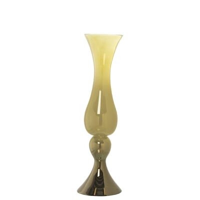 VASE EN VERRE 60,5CM TRANSPARENT/VERT 15X17X60,5CM LL19733