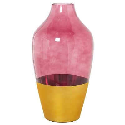 GOLD/RED GLASS VASE °18X35CM, MOUTH: °6.5-BASE: °10.5 LL19744