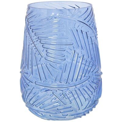 BLUE GLASS VASE °18X25CM, MOUTH: °13.5-BASE: °9CM LL19993