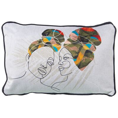 COUSSIN VELOURS 30X45CM AFRIKA VENISE AVEC ZIPPER 45X30CM, 100% POLY╔STER LL20111