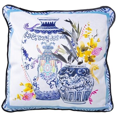 COUSSIN VELOURS 45X45CM GAO VENISE AVEC FERMETURE ÉCLAIR _45X45CM, 100% POLY╔STER LL20122