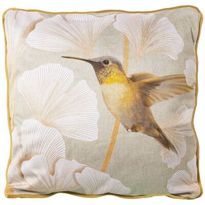 VELVET CUSHION 45X45CM GINKGO LINEN VENICE WITH ZIPPER 45X45CM, 100% POLY╔STER LL20125