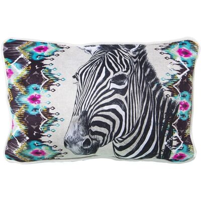 SAMTKISSEN 30X45CM IKATZEBRA VENEDIG MIT REISSVERSCHLUSS _45X30CM, 100 % POLY╔STER LL20131