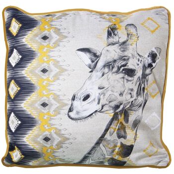 COUSSIN VELOURS 45X45CM IKATJIRAFA VENISE _45X45CM, 100% POLY╔STER LL20134