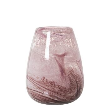 VASE VERRE ROSE TERRE °16X22CM LL20146