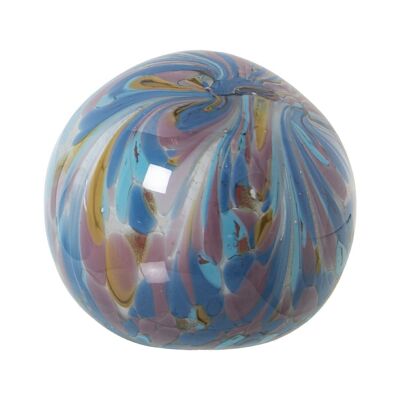 SFERA DI CRISTALLO BIANCO/BLU °10CM LL20174