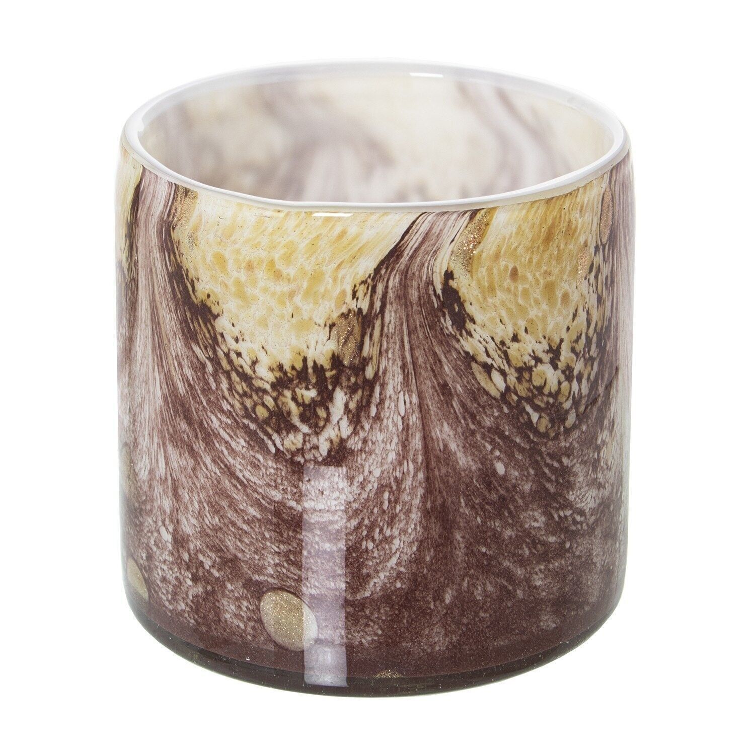 PORTACANDELE IN VETRO SABBIA °10X10CM LL20191