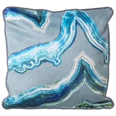 SAMTKISSEN 45X45CM MINERAL VENEDIG MIT REISSVERSCHLUSS 45X45CM, 100 % POLY╔STER LL20219