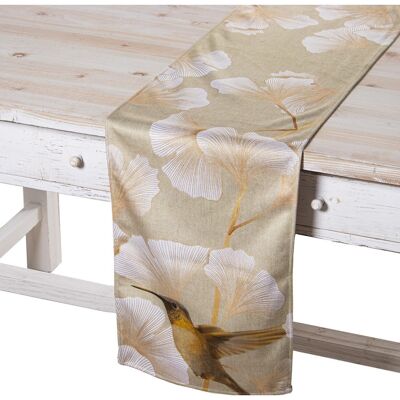 TISCHLÄUFER AUS SAMT 180X30CM GINKGO-LEINEN VENEDIG 180X30CM, 100 % POLY╔STER LL20262