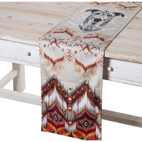 CAMINO DE MESA TERCIOPELO 180X30CM IKAT GALGO VENECIA 180X30CM, 100% POLI╔STER LL20265