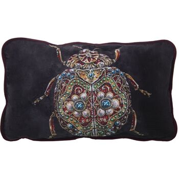 COUSSIN 50X30CM VELOURS AVEC FERMETURE ÉCLAIR BEETLE 50X30CM LL20309 1