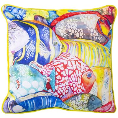 COUSSIN VELOURS 45X45CM CARAÏBES 11 AVEC FERMETURE ÉCLAIR 45X45CM, 100% POLY╔STER LL20321