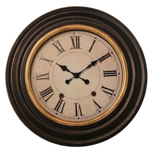 RELOJ PARED ø59CM RESINA NEGRO/ORO _°59X5,5CM, PILA:1XAA NO INCLU LL23100