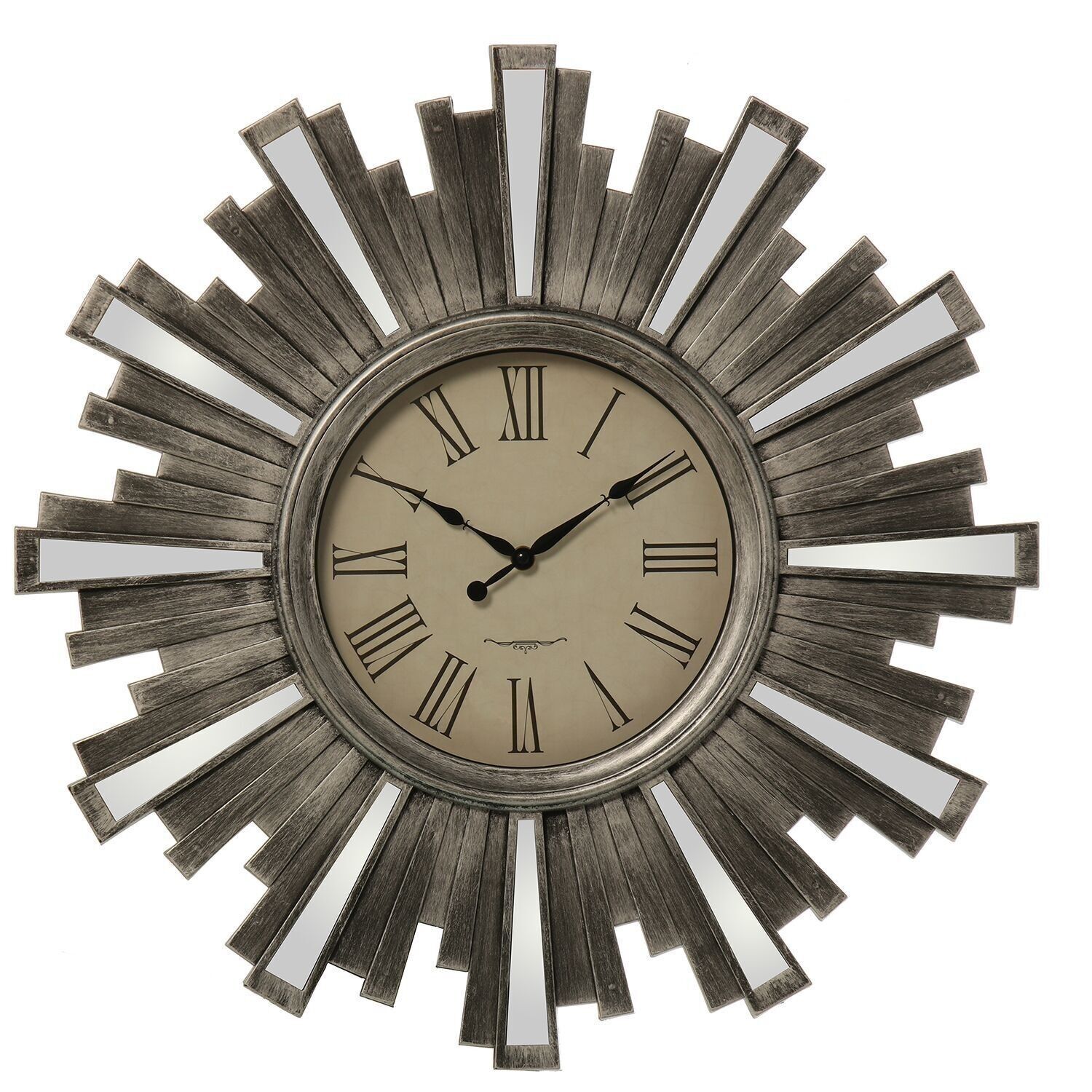 SILVER RESIN WALL CLOCK _°57.5X4.5CM-BATTERY:1XAA (NOT INCL LL23105