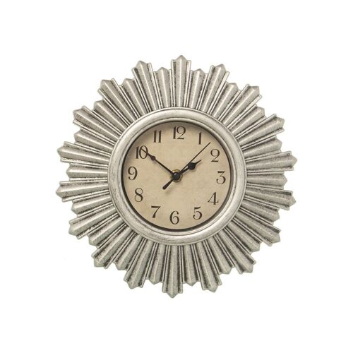 RELOJ PARED RESINA PLATEADO ø30CM °30X4,5CM, PILA:1XAA (NO INCL LL23176