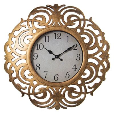 GOLD RESIN WALL CLOCK, BATTERY: 1XAA NOT INCLUDED °45X6CM, DIAL:°21.5CM LL23307