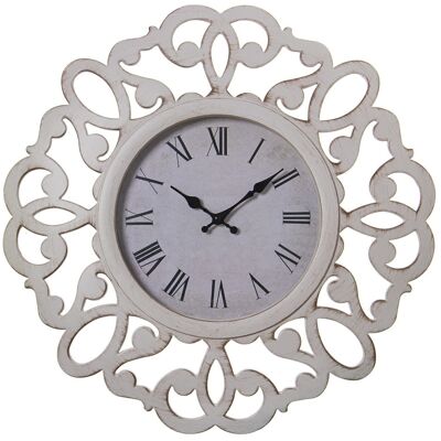 WHITE RESIN WALL CLOCK, BATTERY: 1XAA NOT INCLUDED °50X4CM, DIAL:°23.5CM LL23312