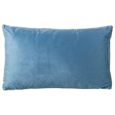 COUSSIN EN VELOURS BLEU 30X50CMC/ZIPPER 30X50CM, AVEC Liseré DORÉ LL25031