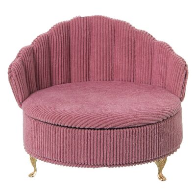 SILLÓN JOYERO PANA ROSA 17X17X15CM LL25054