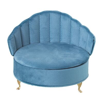 FAUTEUIL BIJOUTIER VELOURS BLEU 17X17X15CM LL25055