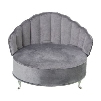 FAUTEUIL BIJOUTIER VELOURS GRIS 17X17X15CM LL25057