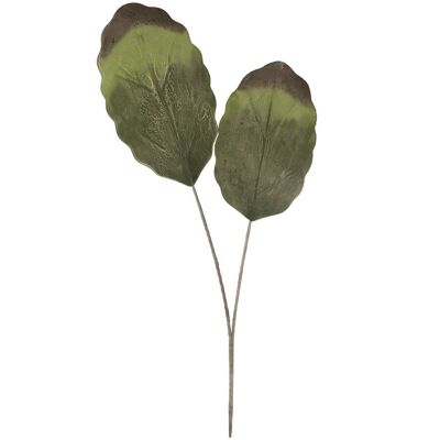 Zweig mit 2 künstlichen Blättern, 127 cm, grüne Blätter aus EVA-Schaum: 55 x 30 cm, 28 x 35 cm, LL27734
