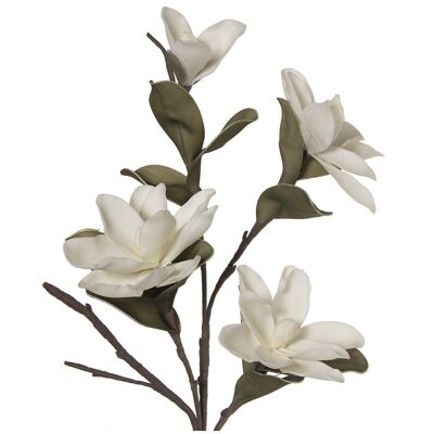 BRANCH C/4 WHITE FLOWER 114 CM, EVA RUBBER + PAPER _FLOWERS: °10, °16, °16, °19CM LL27854