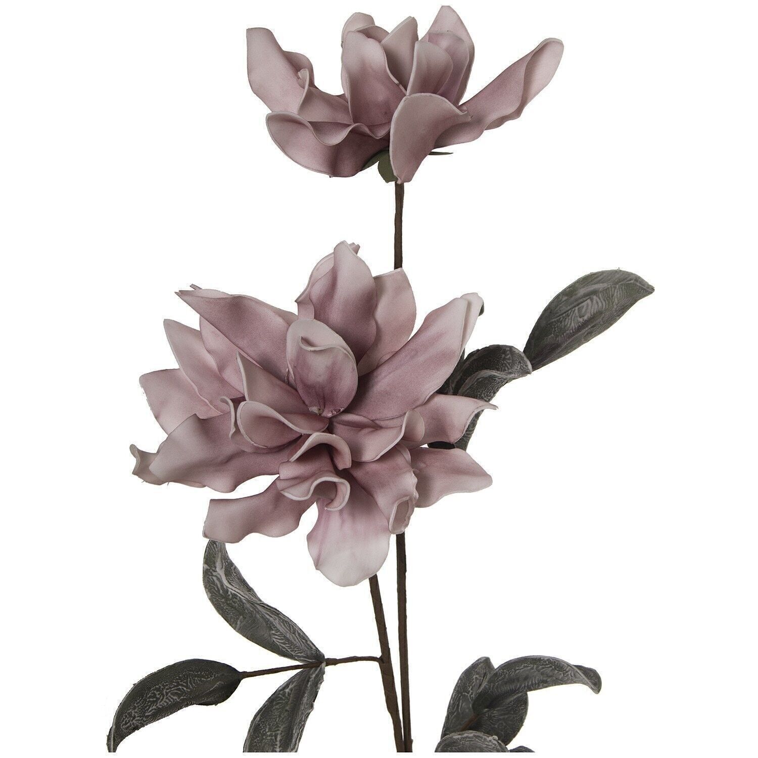 ZWEIG MIT 2 BLÜTENROSEN 105 CM, EVA-GUMMI + PAPIER BLUMEN:°17,°20CM, 105CM HOCH. LL27859