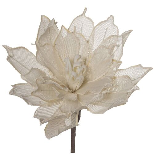 FLOR BLANCA 75 CM, POLIESTER+GOMA EVA+PAPEL FLOR:°30CM, 75CM ALT. LL27865