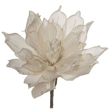 FLEUR BLANCHE 75 CM, POLYESTER+CAOUTCHOUC EVA+PAPIER FLEUR:°30CM, 75CM DE HAUT. LL27865