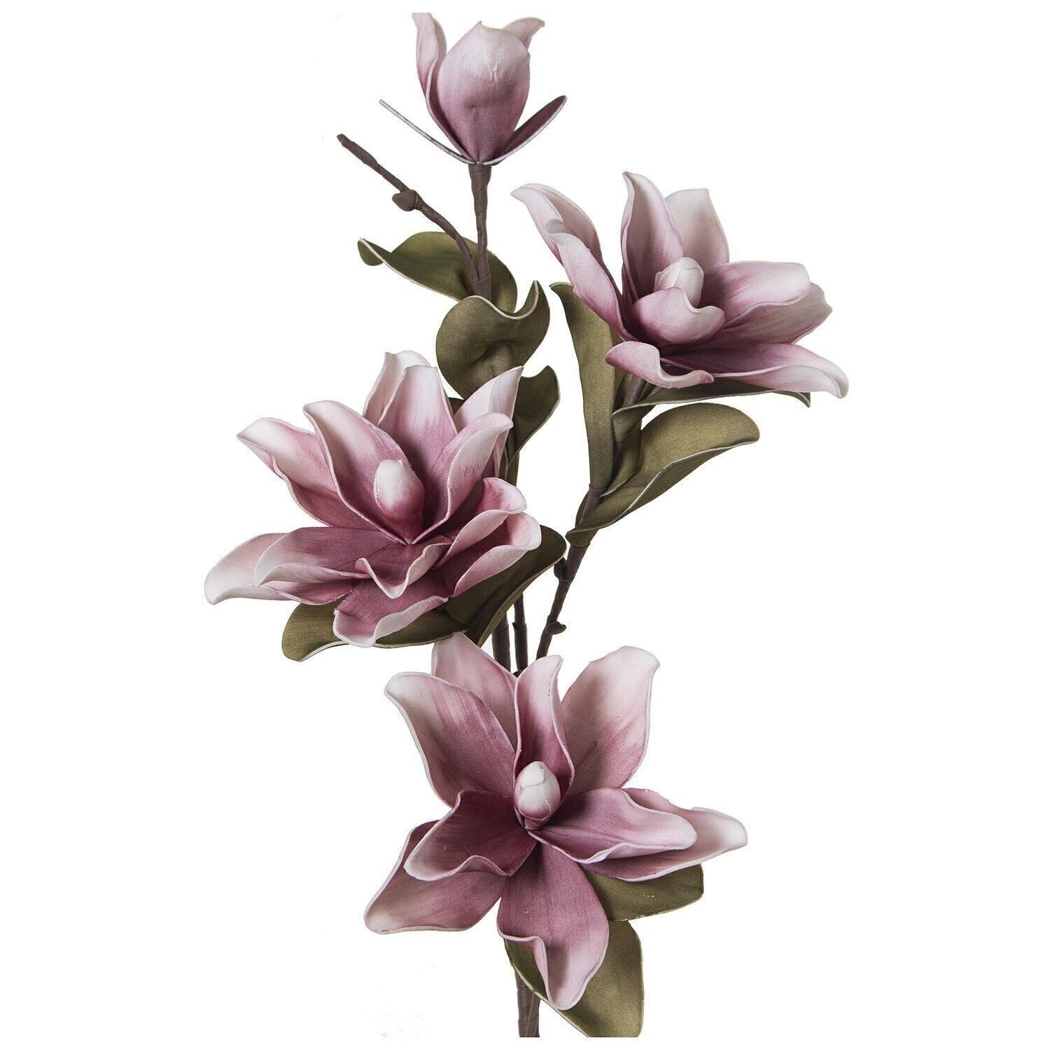 Zweig mit 4 Rosenblüten, 114 cm, EVA-Gummi + Papier, 114 cm, LL27868