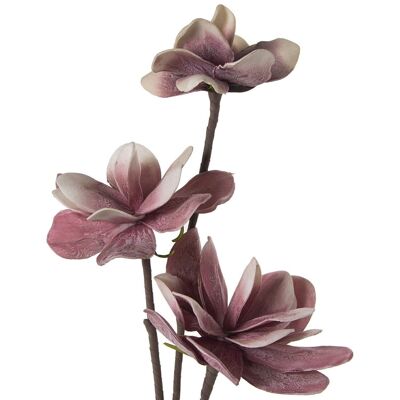 BRANCHE AVEC 3 FLEURS ROSE 105 CM CAOUTCHOUC EVA+PAPIER 105CM LL27881
