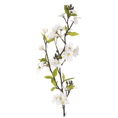 Zweig mit weißen Blüten, 79 cm, EVA-Gummi + Papier, 79 cm, LL27907
