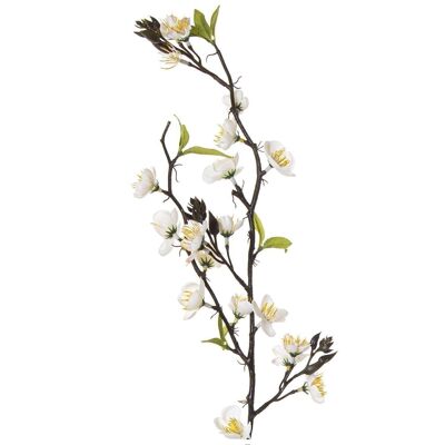 Zweig mit weißen Blüten, 79 cm, EVA-Gummi + Papier, 79 cm, LL27910